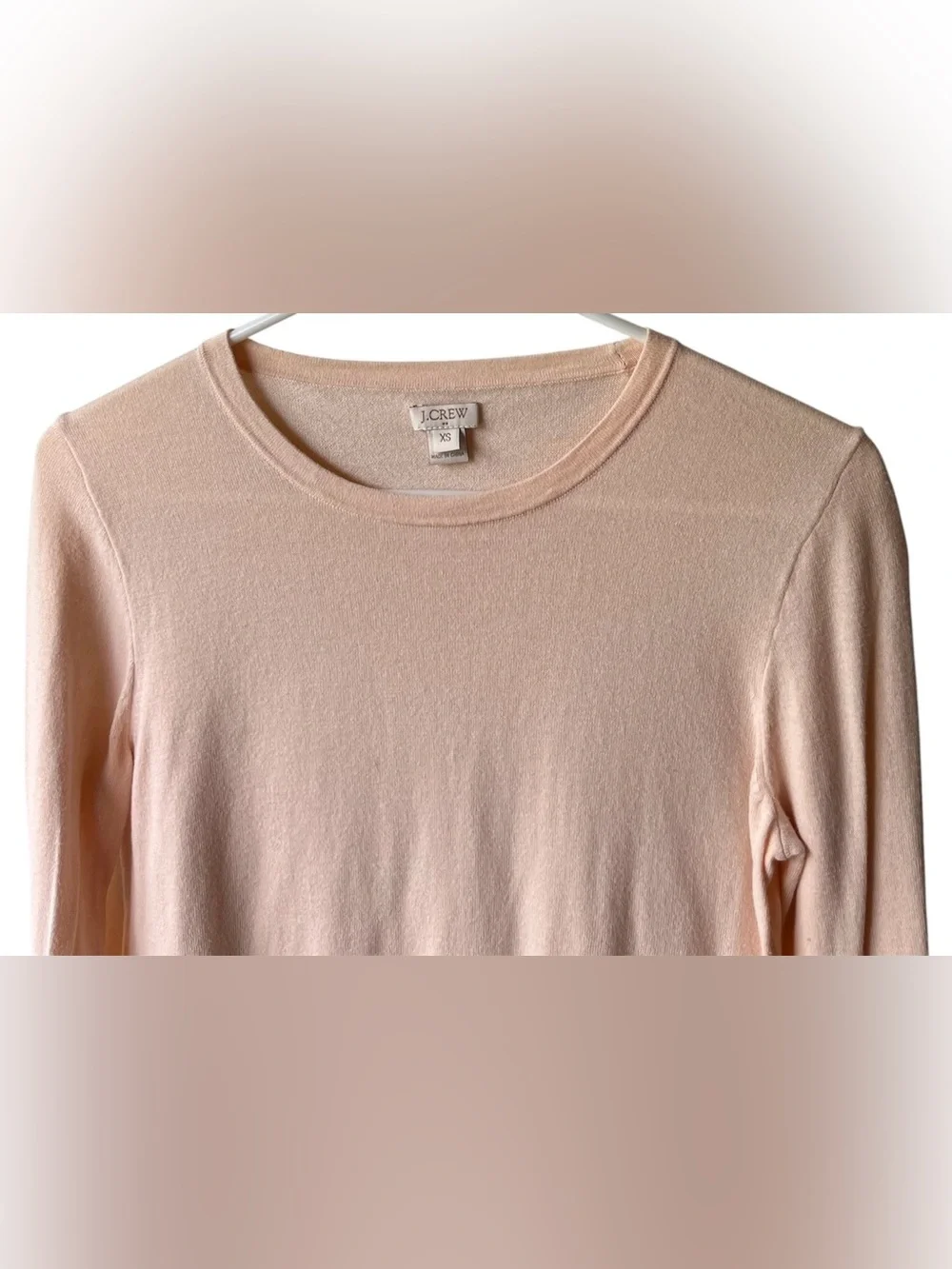 J.Crew Blush Pink 100% Cotton Crewneck Sweater XS Classic Preppy